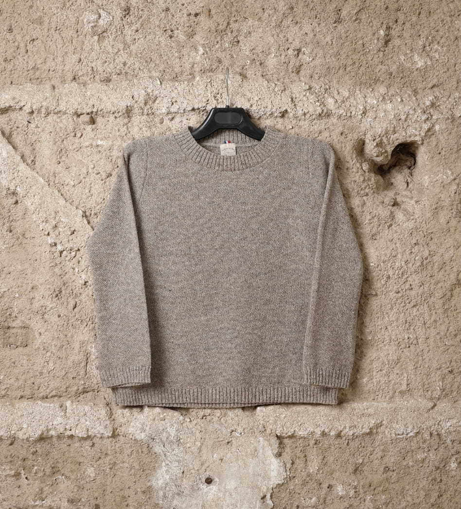 Pull laine femme Aure, coloris beige foncé (vue 3)