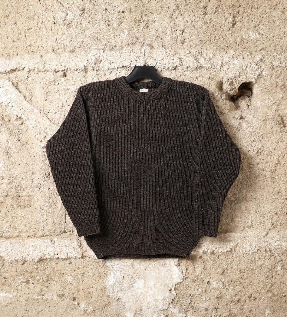 Pull laine homme Avranchin, coloris marron burel
