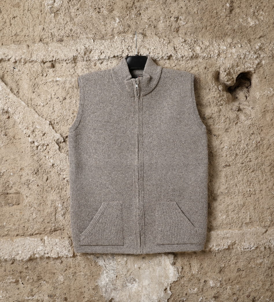 Veste laine homme béarnaise, coloris beige foncé