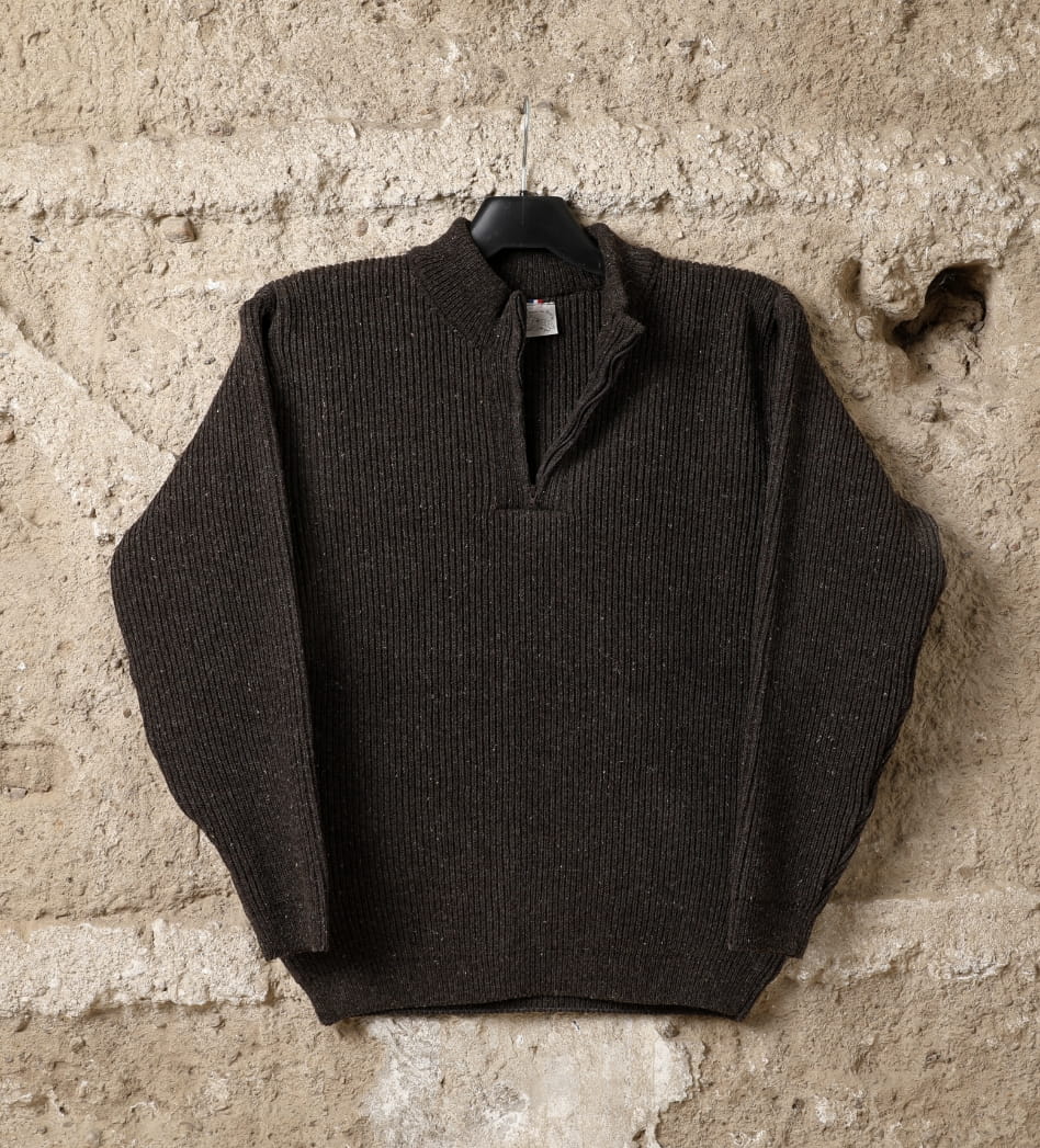 Pull laine homme Rava, coloris marron burel (vue 2)