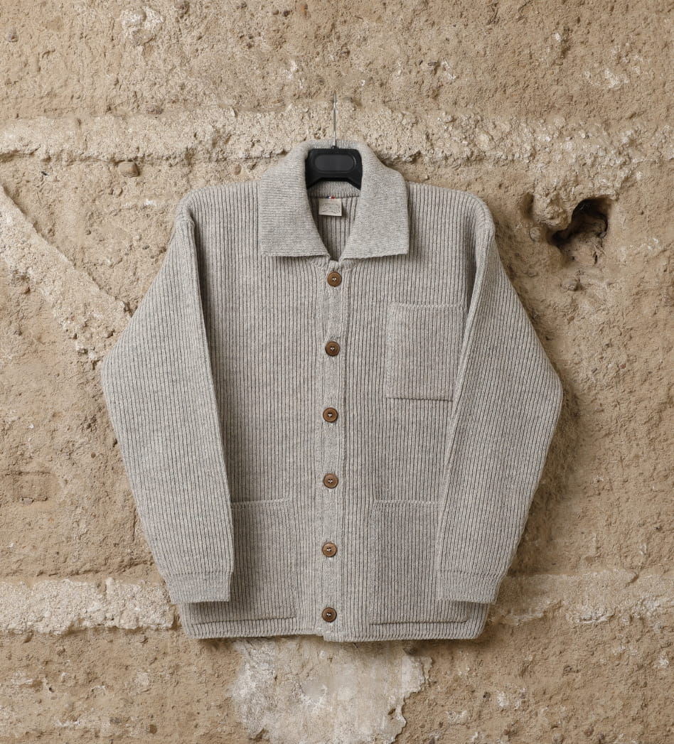 Veste laine homme Finnois, coloris beige kasha