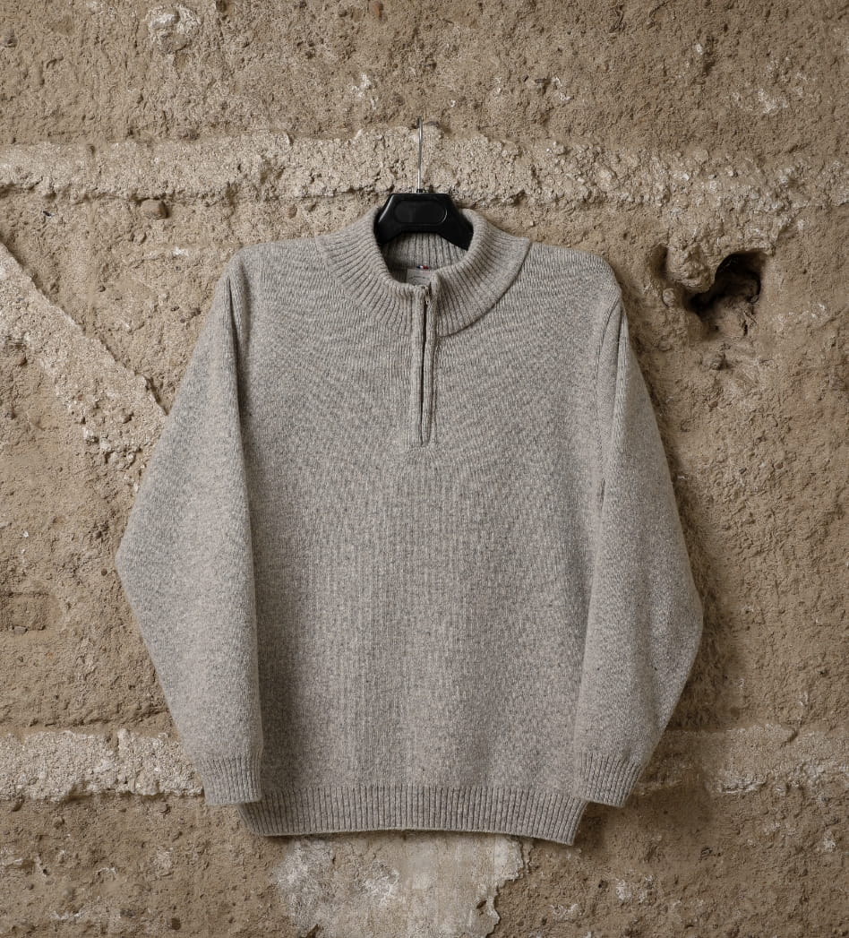 Pull laine homme Lincoln, coloris beige kasha (vue 2)