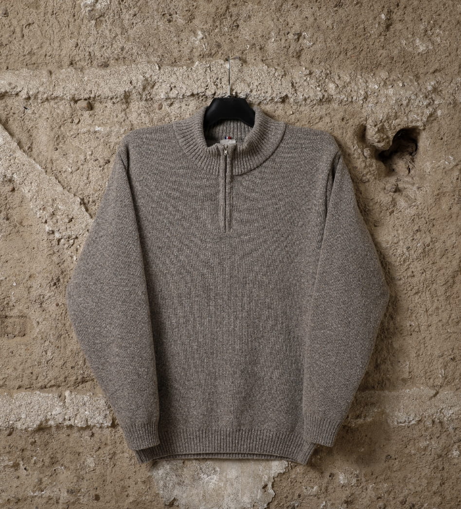 Pull laine homme Lincoln, coloris beige foncé