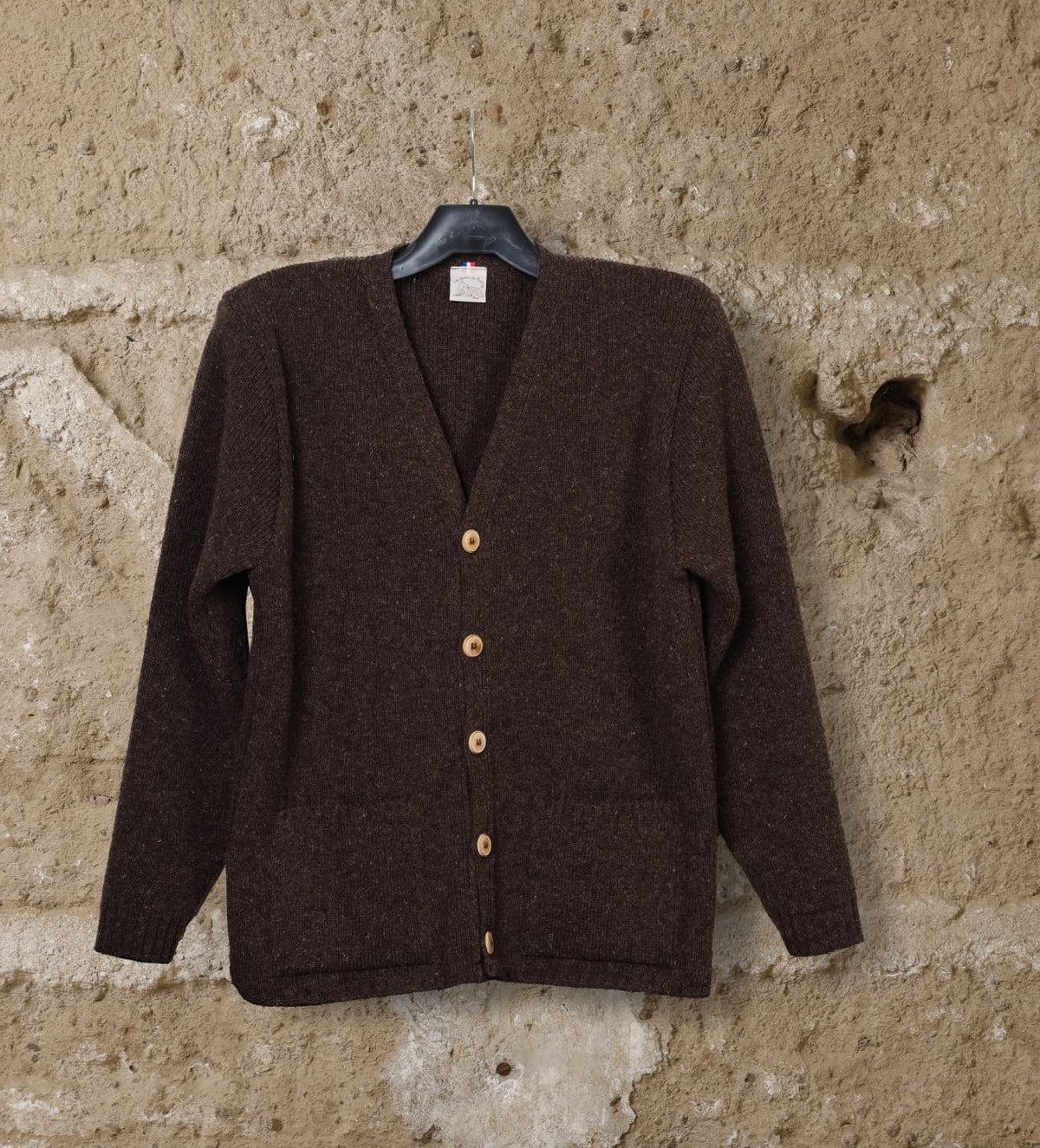 Veste laine homme Ile de France, coloris marron burel