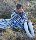 Plaid en laine chevron