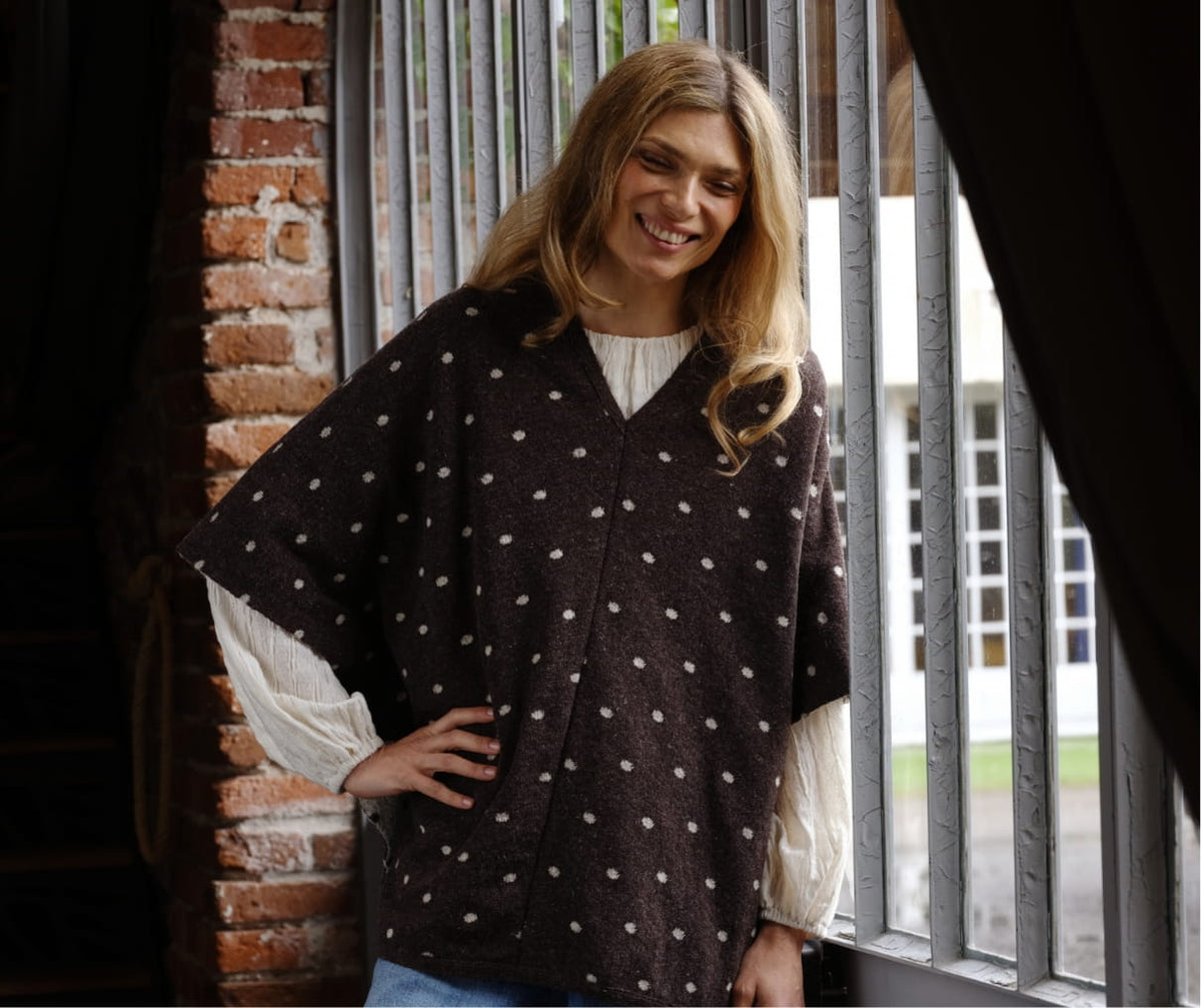 Ponchos laine femme