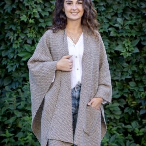 Limousine Poncho Veste - Laine naturelle