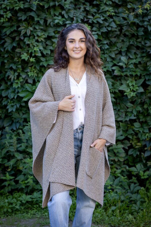 Limousine Poncho Veste - Laine naturelle